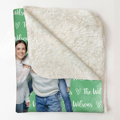Personalized Name And Photo Blanket For Family - Personalized Photo Blanket