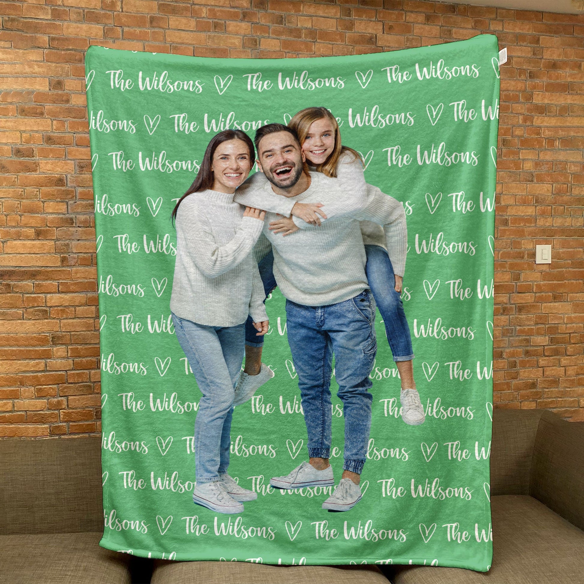 Personalized Name And Photo Blanket For Family - Personalized Photo Blanket