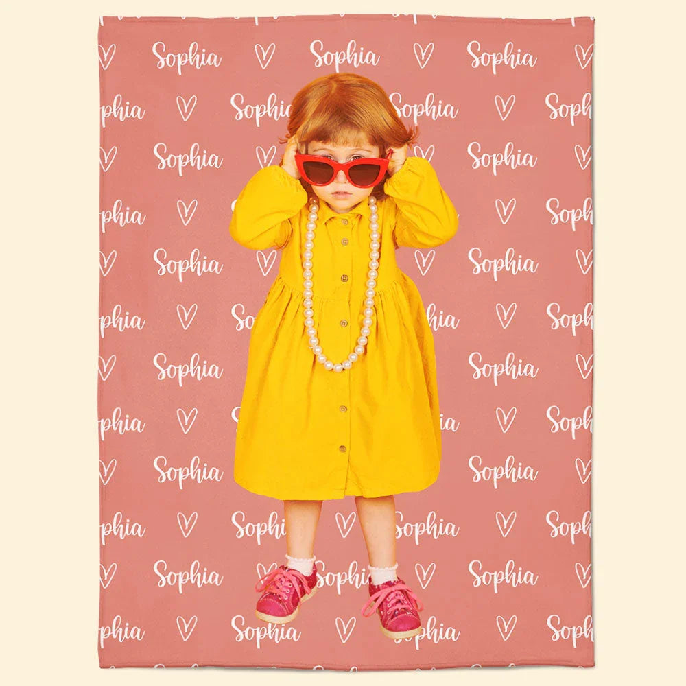 Personalized Name And Photo Blanket For Kids - Personalized Photo Blanket