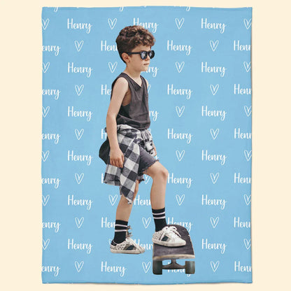 Personalized Name And Photo Blanket For Kids - Personalized Photo Blanket