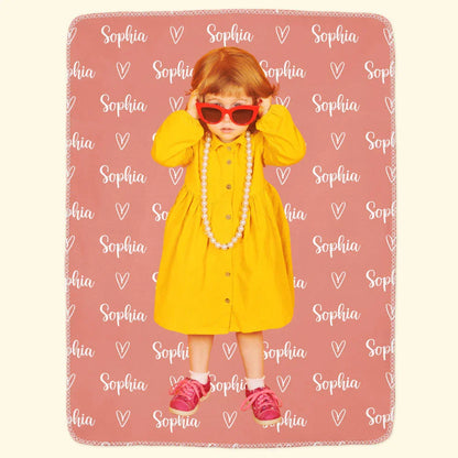 Personalized Name And Photo Blanket For Kids - Personalized Photo Blanket