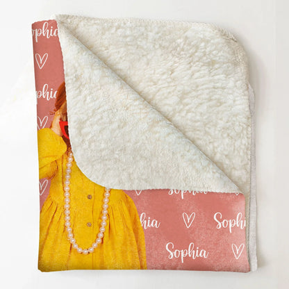 Personalized Name And Photo Blanket For Kids - Personalized Photo Blanket