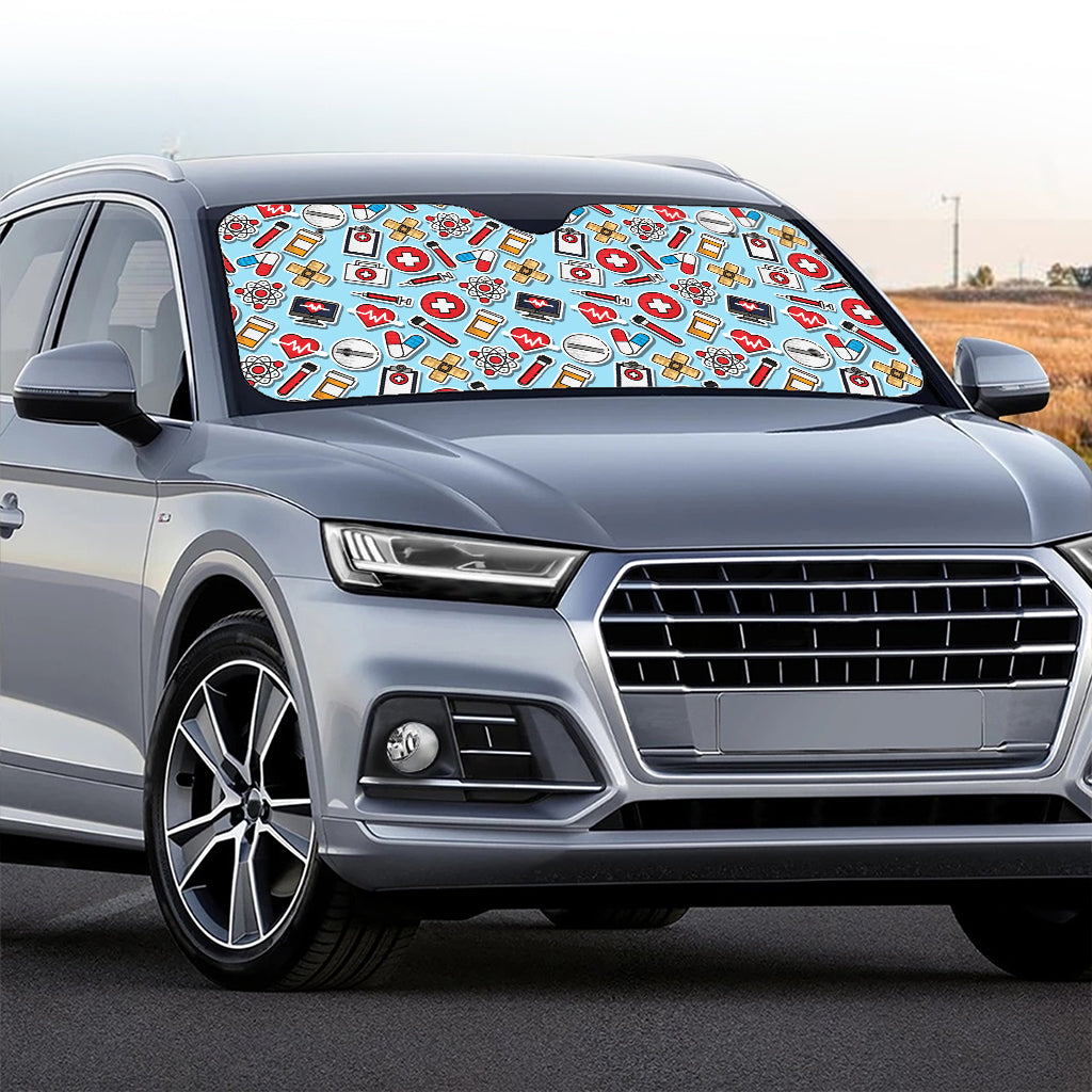 Colorful Medical Pattern Print Car Windshield Sun Shade