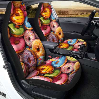 Colorful Mixed Donuts Car Seat Covers Custom Girly Pattern Car Accessories