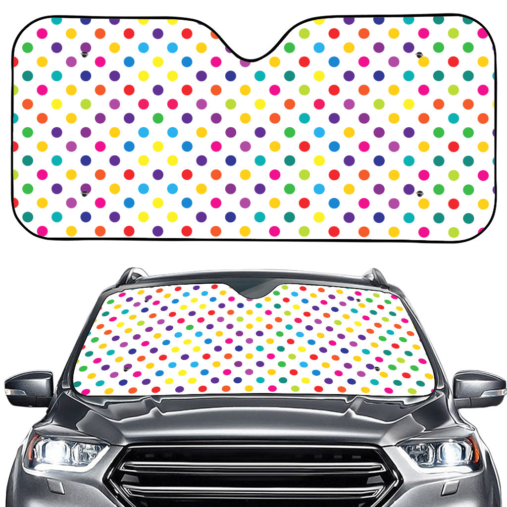 Colorful Polka Dot Pattern Print Car Windshield Sun Shade