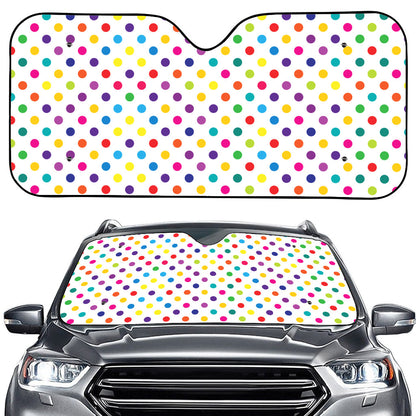 Colorful Polka Dot Pattern Print Car Windshield Sun Shade