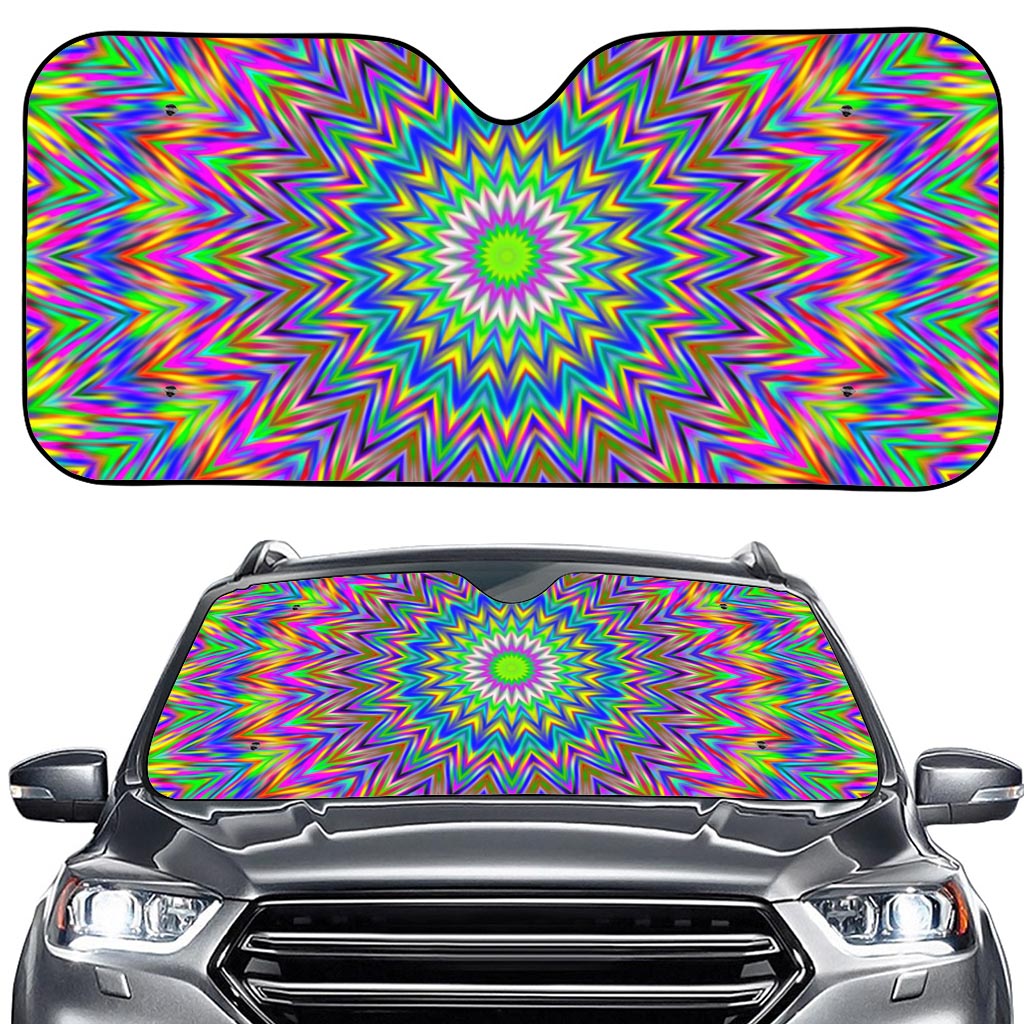 Colorful Psychedelic Optical Illusion Car Windshield Sun Shade