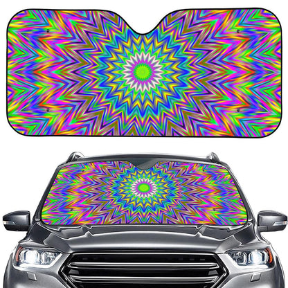 Colorful Psychedelic Optical Illusion Car Windshield Sun Shade