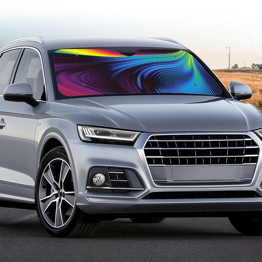 Colorful Psychedelic Print Car Windshield Sun Shade