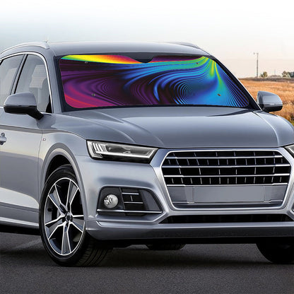 Colorful Psychedelic Print Car Windshield Sun Shade