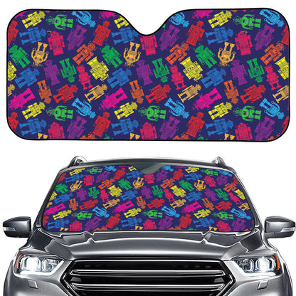 Colorful Robot Pattern Print Car Windshield Sun Shade