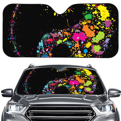 Colorful Splash Yin Yang Print Car Windshield Sun Shade
