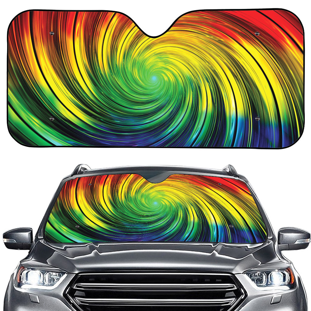 Colorful Swirl Print Car Windshield Sun Shade