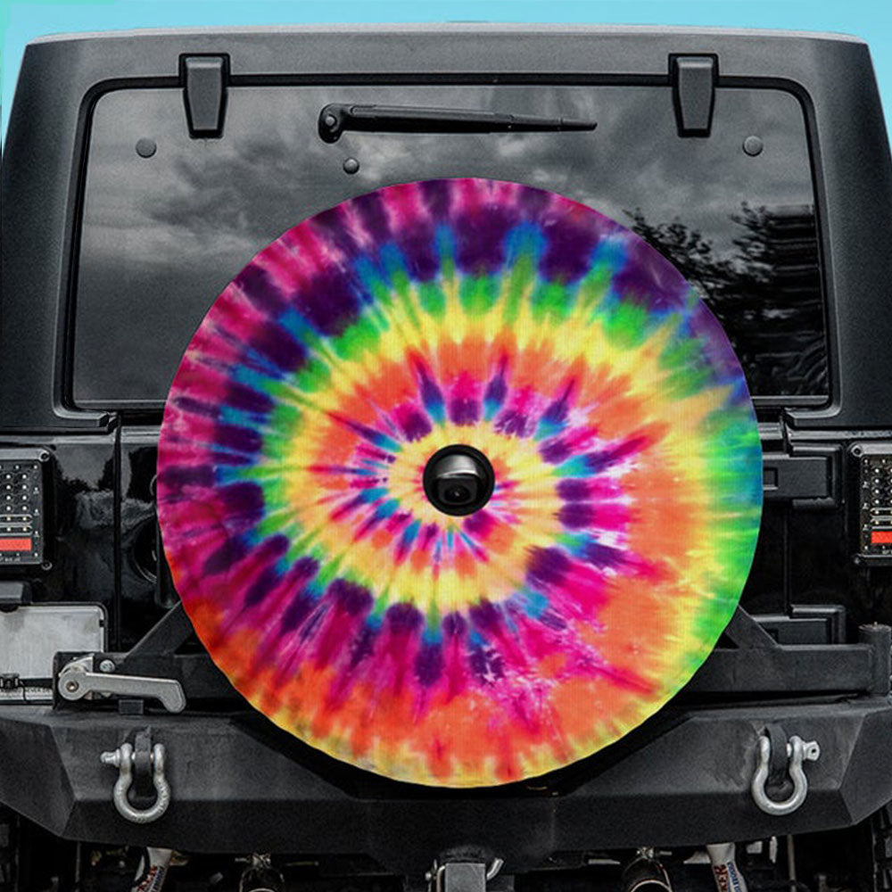 Colorful Tie Dye Jeep Car Spare Tire Cover