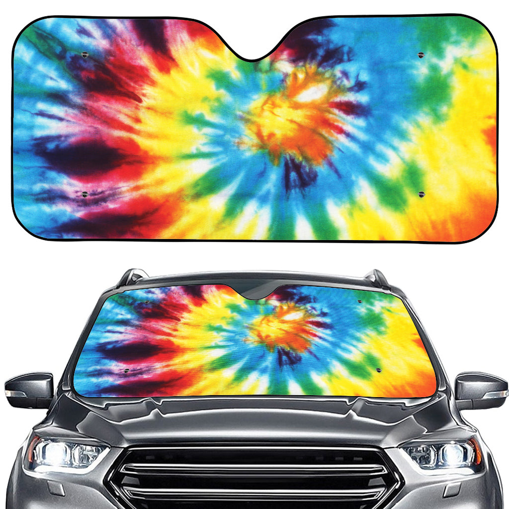 Colorful Tie Dye Print Car Windshield Sun Shade