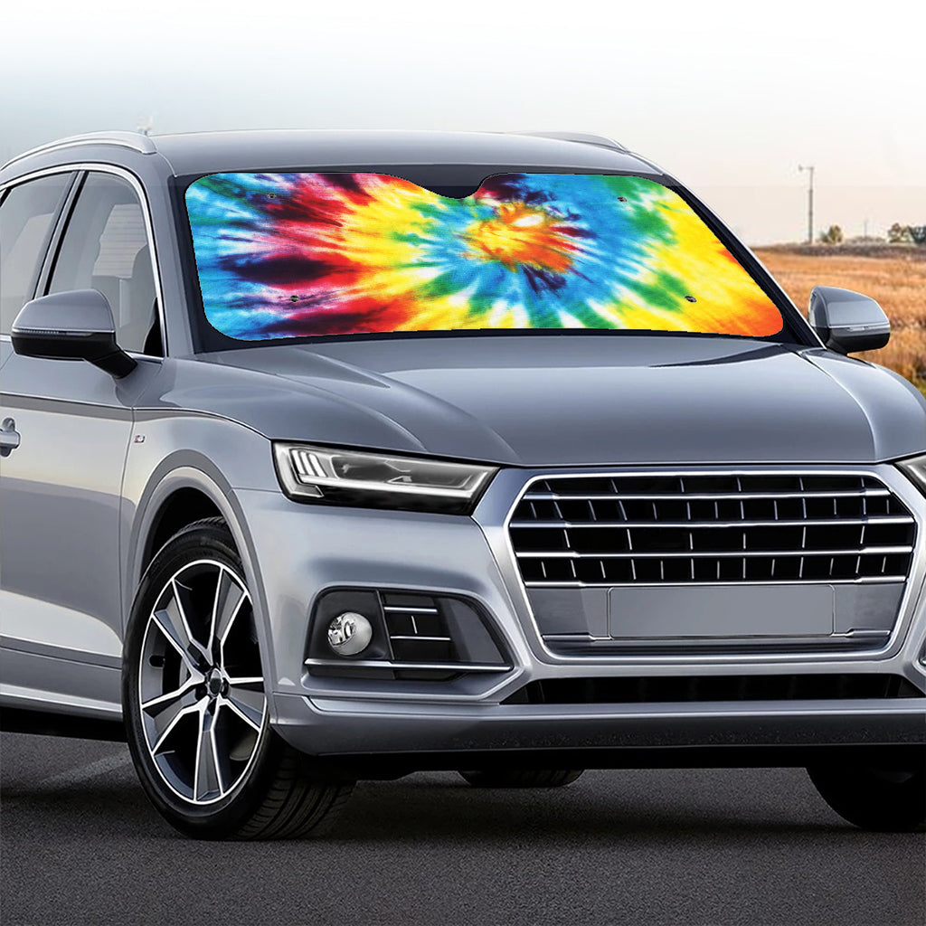 Colorful Tie Dye Print Car Windshield Sun Shade