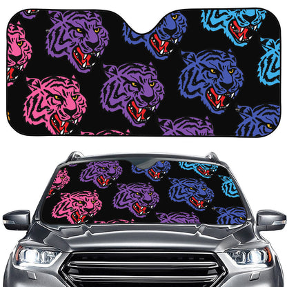 Colorful Tiger Head Pattern Print Car Windshield Sun Shade