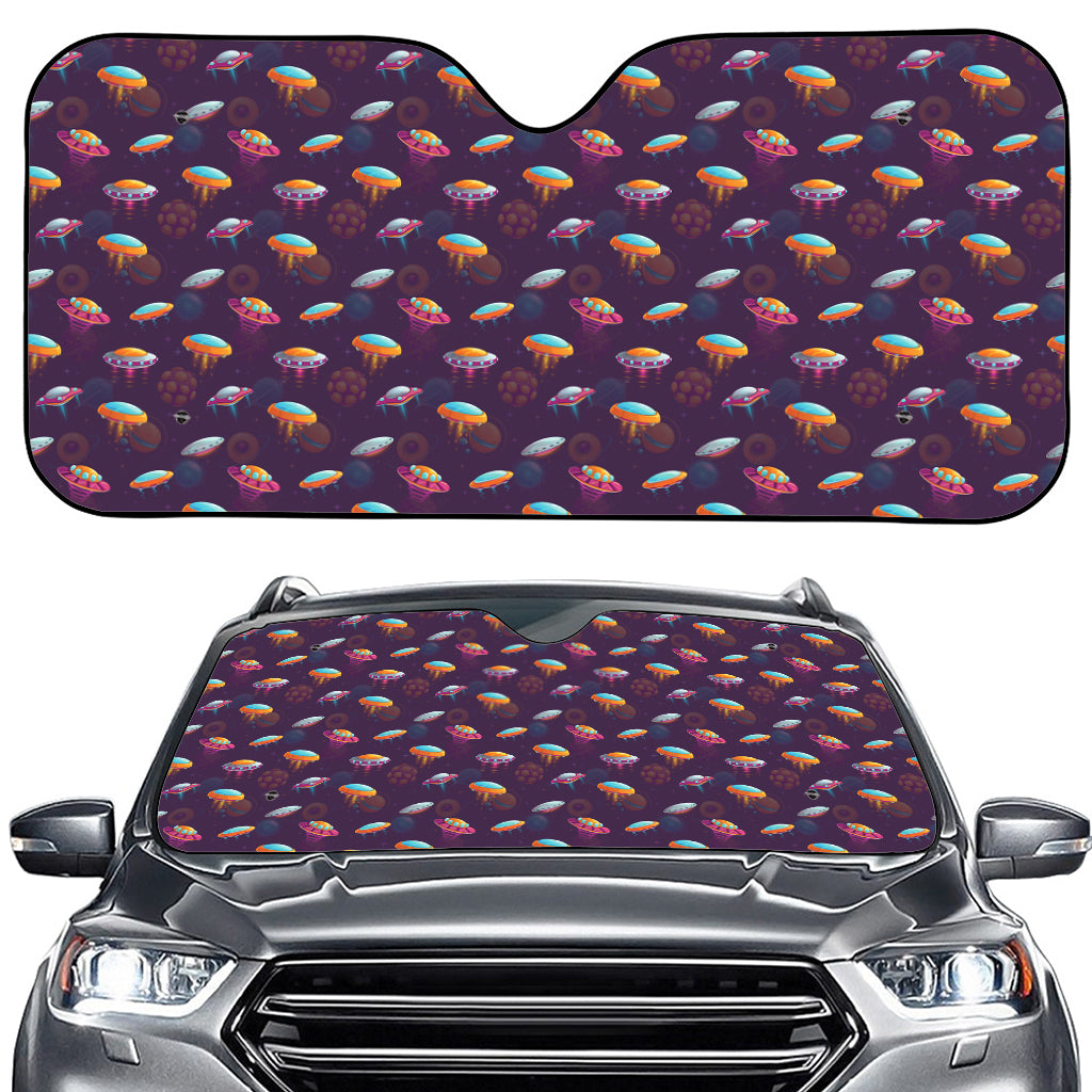 Colorful UFO Pattern Print Car Windshield Sun Shade