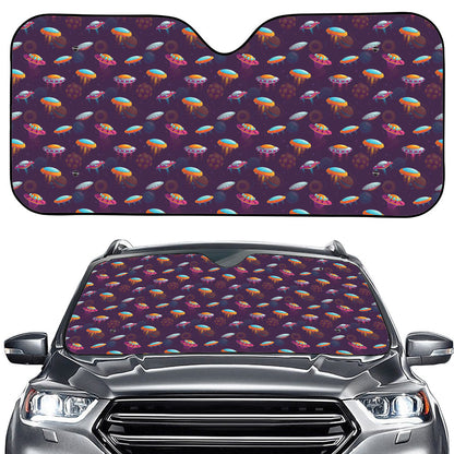 Colorful UFO Pattern Print Car Windshield Sun Shade
