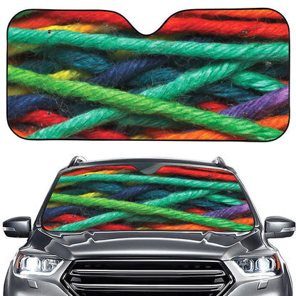 Colorful Yarn Print Car Windshield Sun Shade