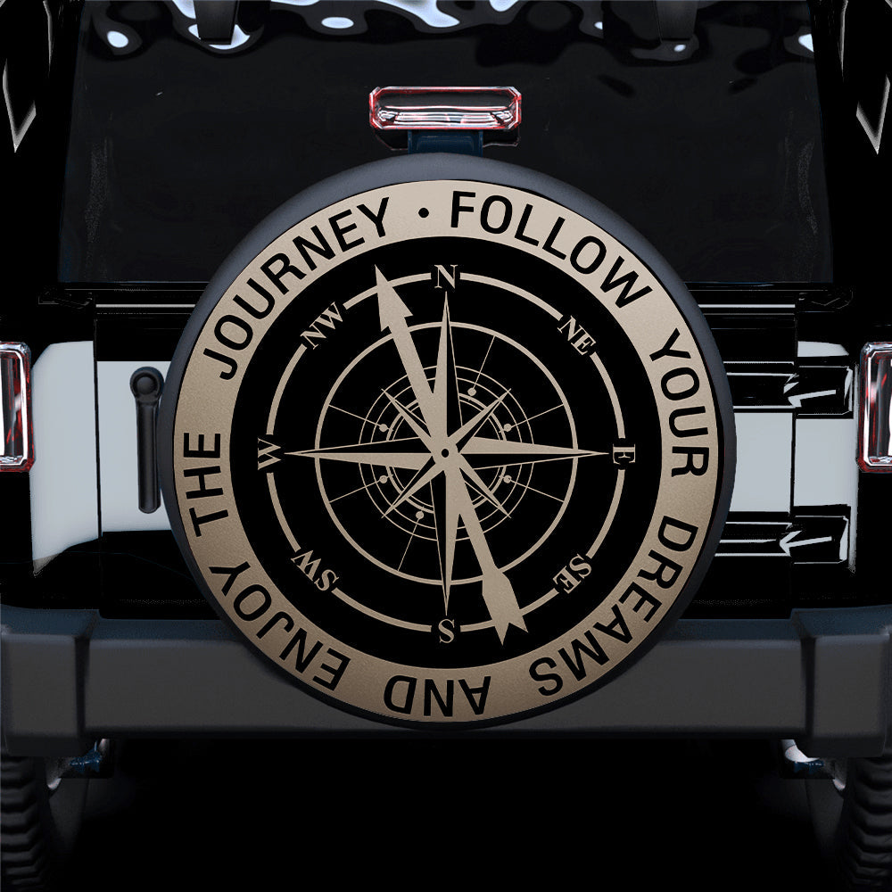 Compass Follow Your Dreams Enjoy the Journey Car Spare Tire Cover
