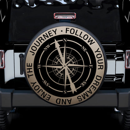 Compass Follow Your Dreams Enjoy the Journey Car Spare Tire Cover