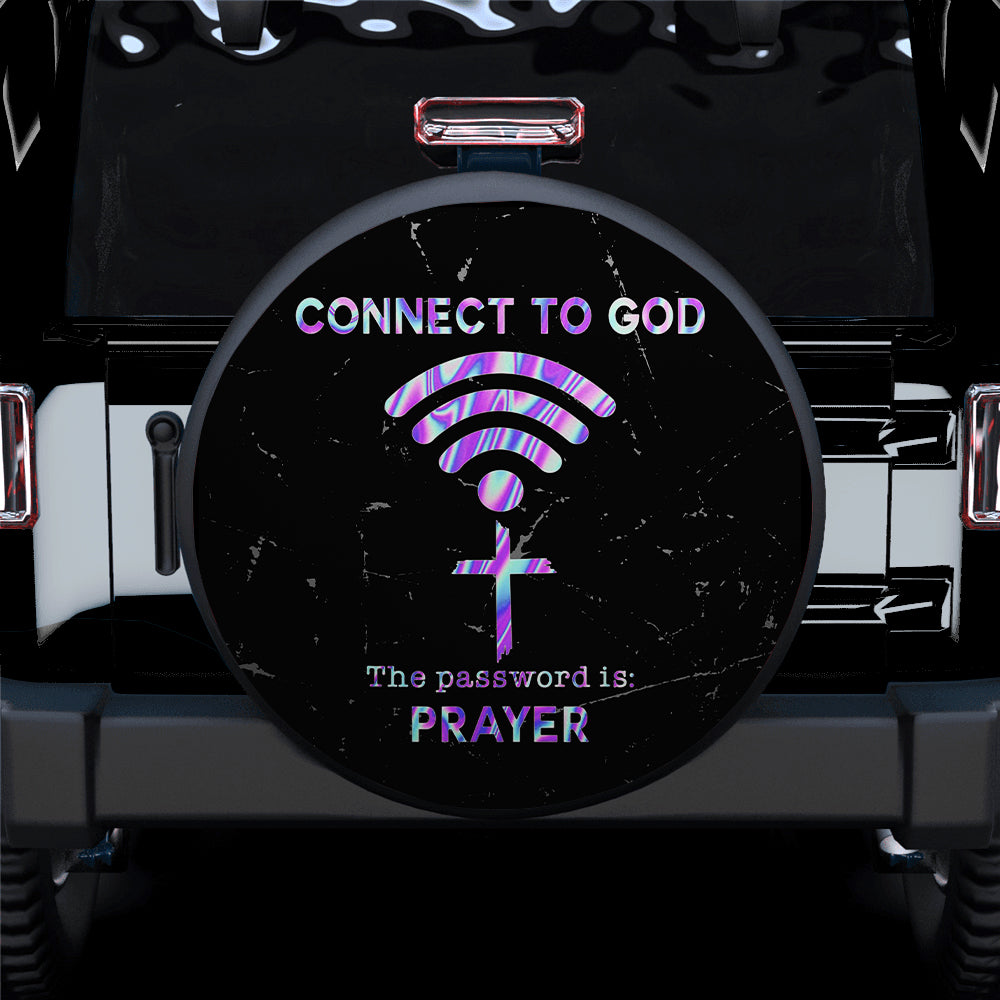 Connected To God-Password Prayer Jeep Car Spare Tire Cover