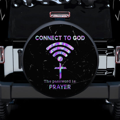 Connected To God-Password Prayer Jeep Car Spare Tire Cover