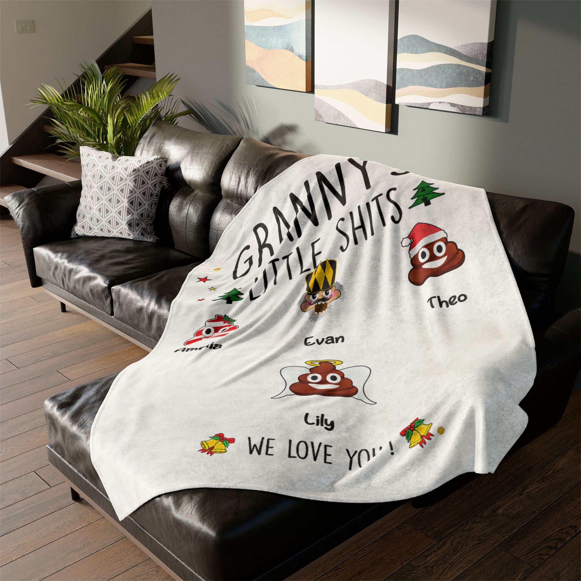 Grandma Blanket – Funny Christmas Gift with Names - PersonalizedFury