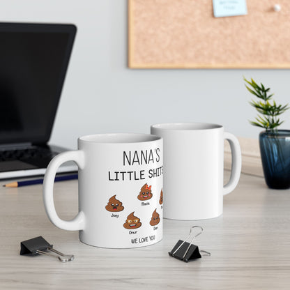 Funny Gift for Nana – Custom Coffee Mug with Grandkids’ Names - PersonalizedFury