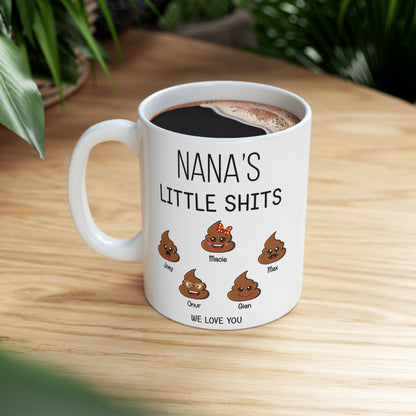 Funny Gift for Nana – Custom Coffee Mug with Grandkids’ Names - PersonalizedFury