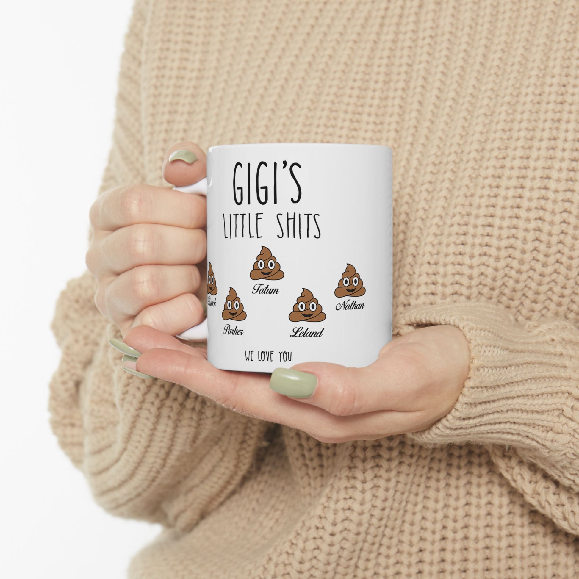 Funny Gigi Coffee Mug – Personalized Gift for Gigi with Kids’ Names - PersonalizedFury