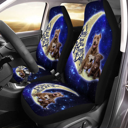 Cool Dad Pitbull Car Seat Covers Custom I Love You To The Moon And Back Car Accessories