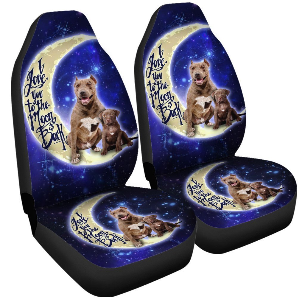 Cool Dad Pitbull Car Seat Covers Custom I Love You To The Moon And Back Car Accessories