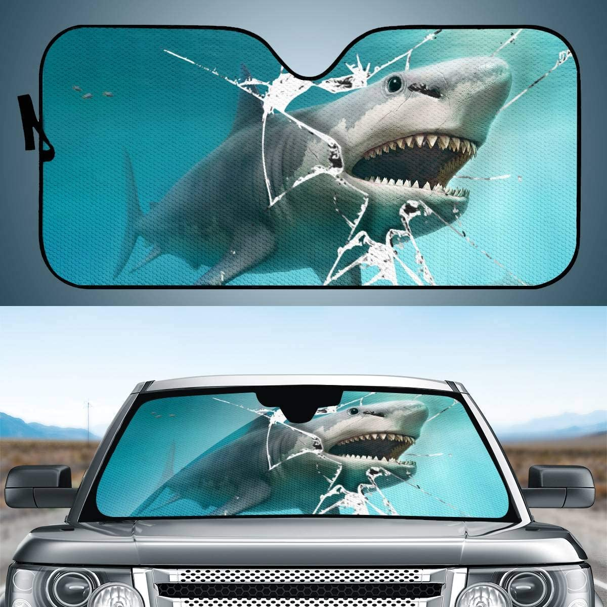 Cool Shark Print Car Windshield Sun Shade