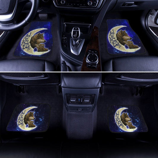 Cool Wolf Car Floor Mats Custom I Love You To The Moon And Back Car Accessories