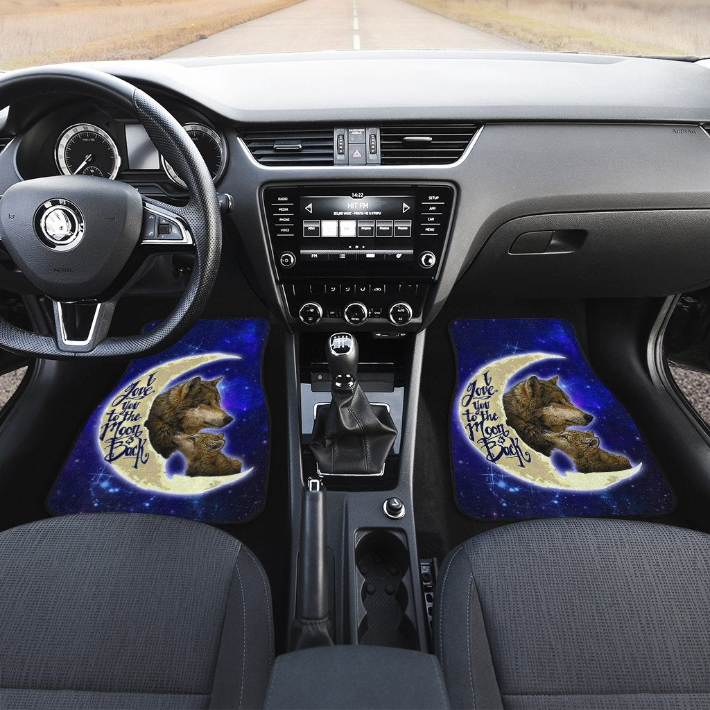 Cool Wolf Car Floor Mats Custom I Love You To The Moon And Back Car Accessories