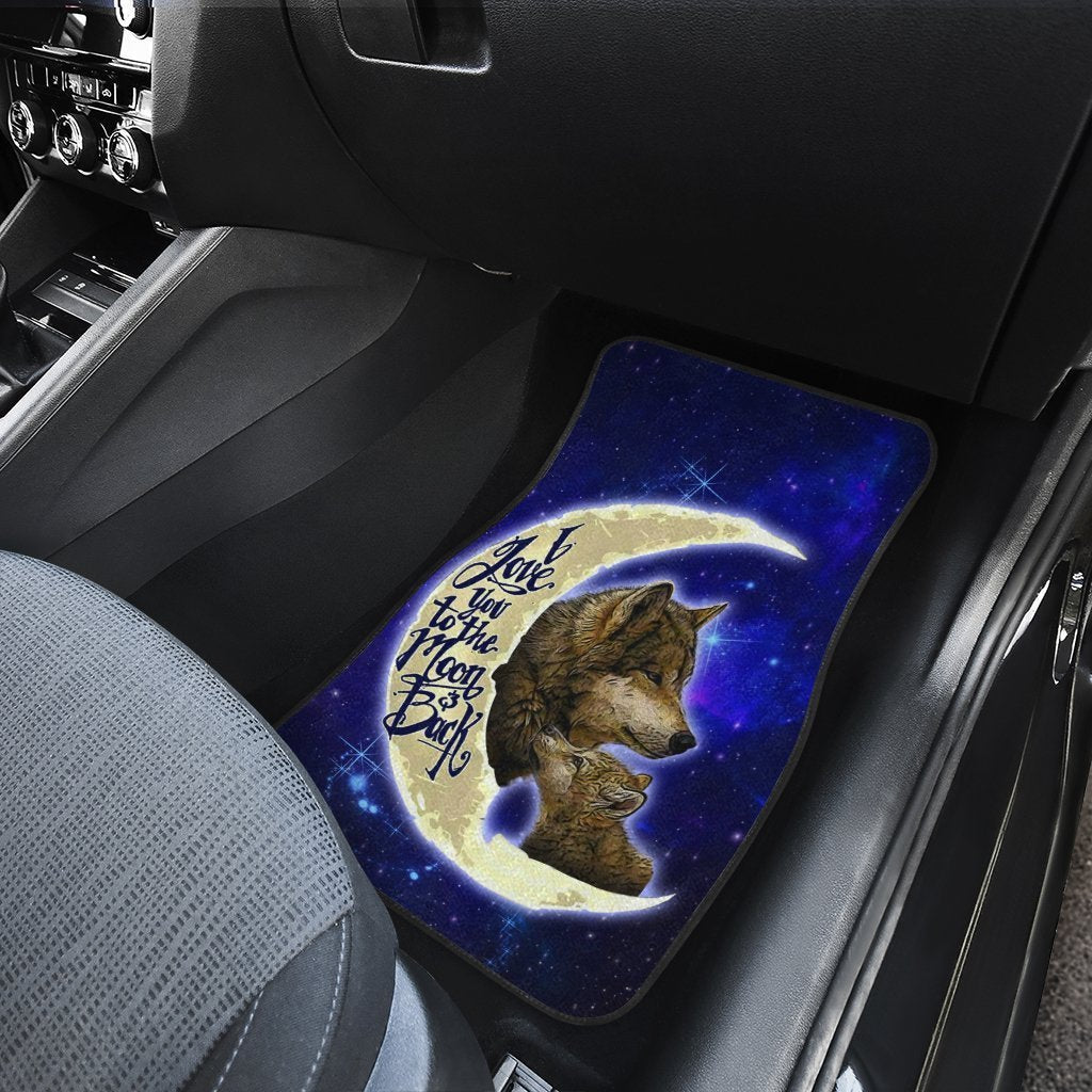 Cool Wolf Car Floor Mats Custom I Love You To The Moon And Back Car Accessories