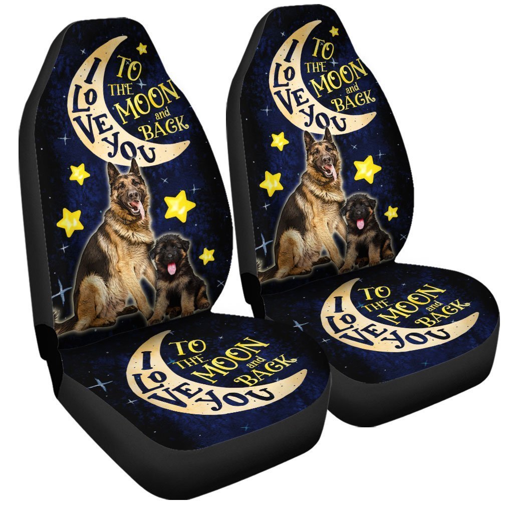 Coolest German Shepherd Dad Car Seat Covers Custom I Love You To The Moon And Back Car Accessories