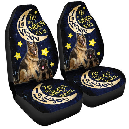 Coolest German Shepherd Dad Car Seat Covers Custom I Love You To The Moon And Back Car Accessories