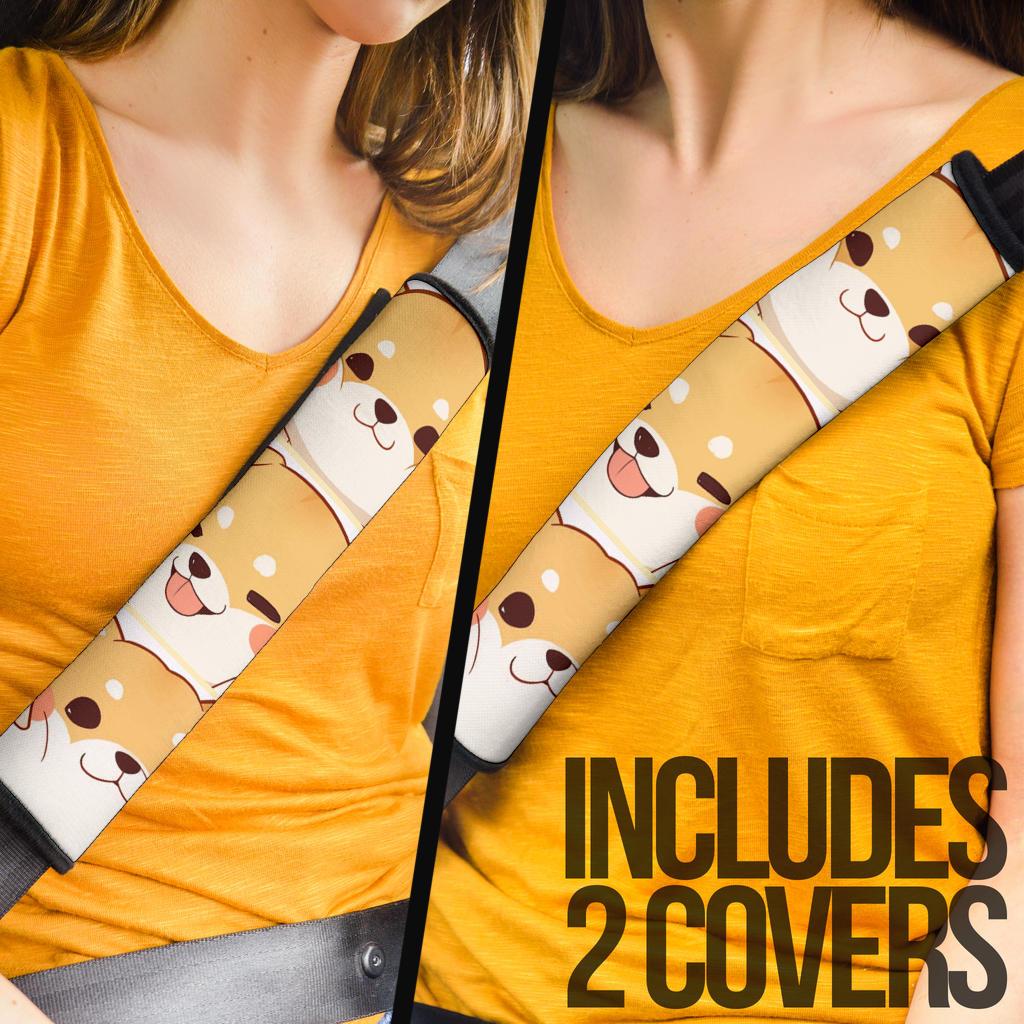 Corgi Anime Premium Custom Car Seat Belt Covers