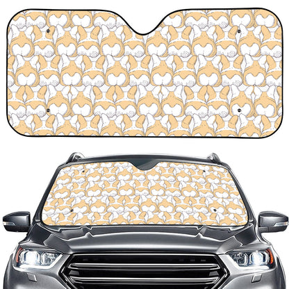 Corgi Butt Pattern Print Car Windshield Sun Shade