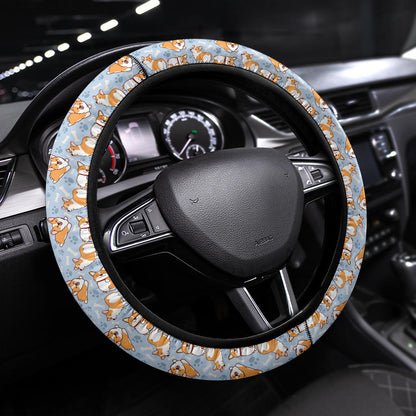 Corgi Cute Print Christmas Premium Custom Car Steering Wheel Cover