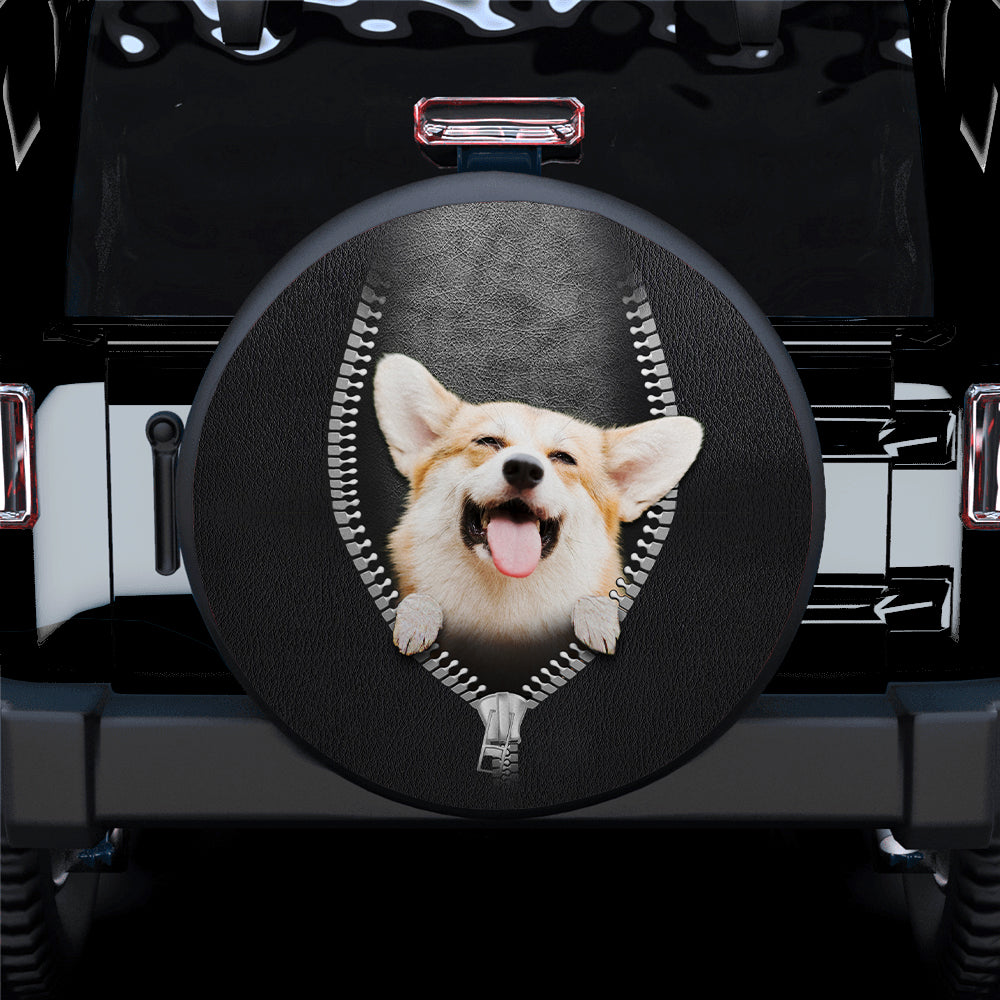 Corgi Zipper Car Spare Tire Cover