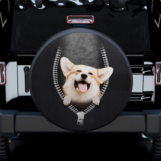 Corgi Zipper Car Spare Tire Cover