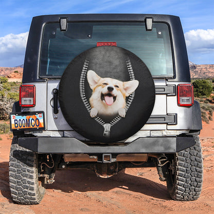 Corgi Zipper Car Spare Tire Cover
