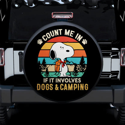 Count Me In Snoopy Dogs Camping Jeep Car Leather Spare Tire Cover - PersonalizedFury