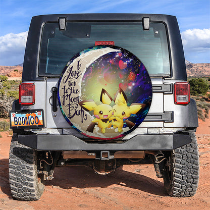 Couple 2 Love You To The Moon Galaxy Car Spare Tire Cover