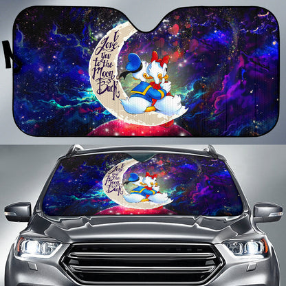 Couple Cute Duck Couple Love You To The Moon Galaxy Car Auto Sunshades