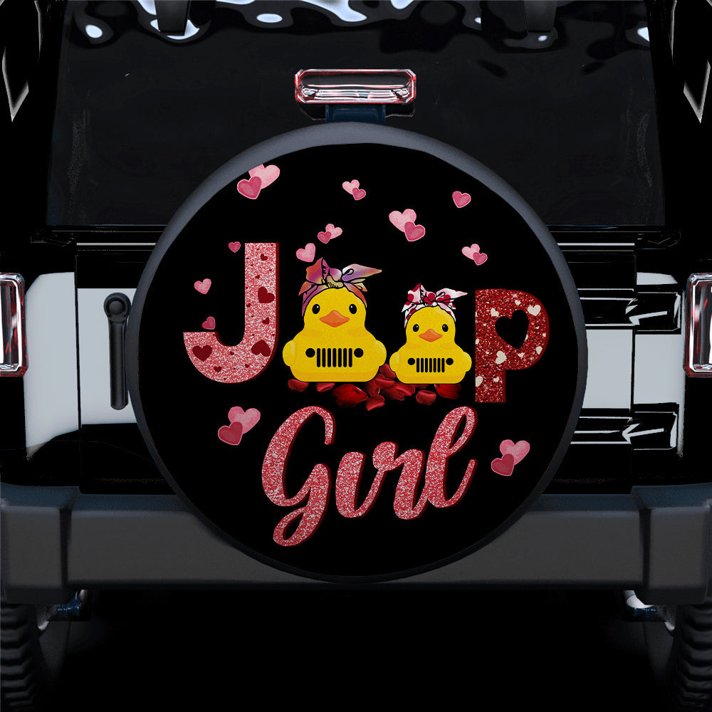 Couple Duck Love Jeep Girl Cute Valentine Car Spare Tire Cover